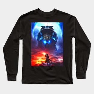 Human/Alien War - Alien Overseer - AI Generated Sci Fi Concept Art - Long Sleeve T-Shirt